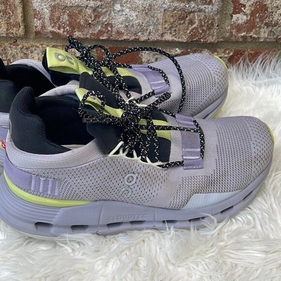 On Running Cloudnova WOMEN'S Lace-up Sneakers Trainers Purple/Pearl Zest Sz. 7.5 - Picture 7 of 10